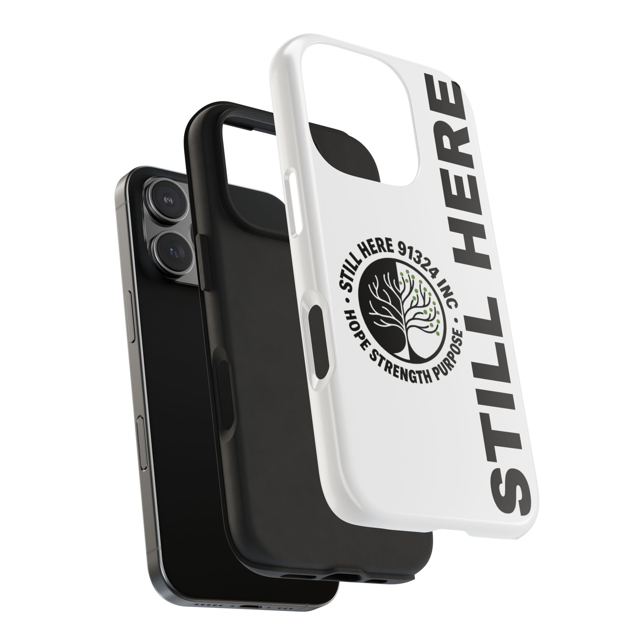 Stylish Tough Phone Cases - 'Still Here' Design, Durable Protection, Gifts for Teens, Motivational Accessories, Phone Cover, Trendy Style