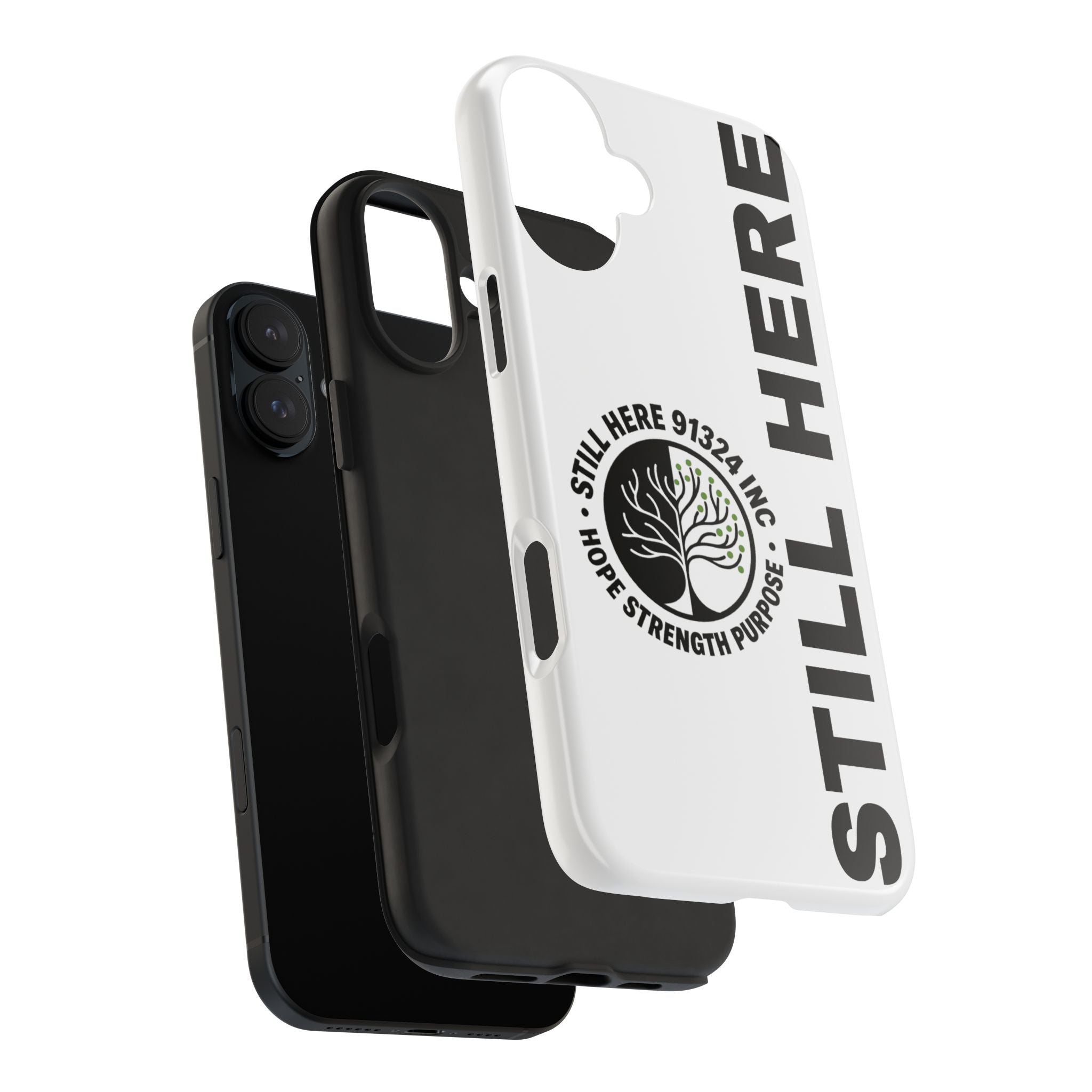 Stylish Tough Phone Cases - 'Still Here' Design, Durable Protection, Gifts for Teens, Motivational Accessories, Phone Cover, Trendy Style