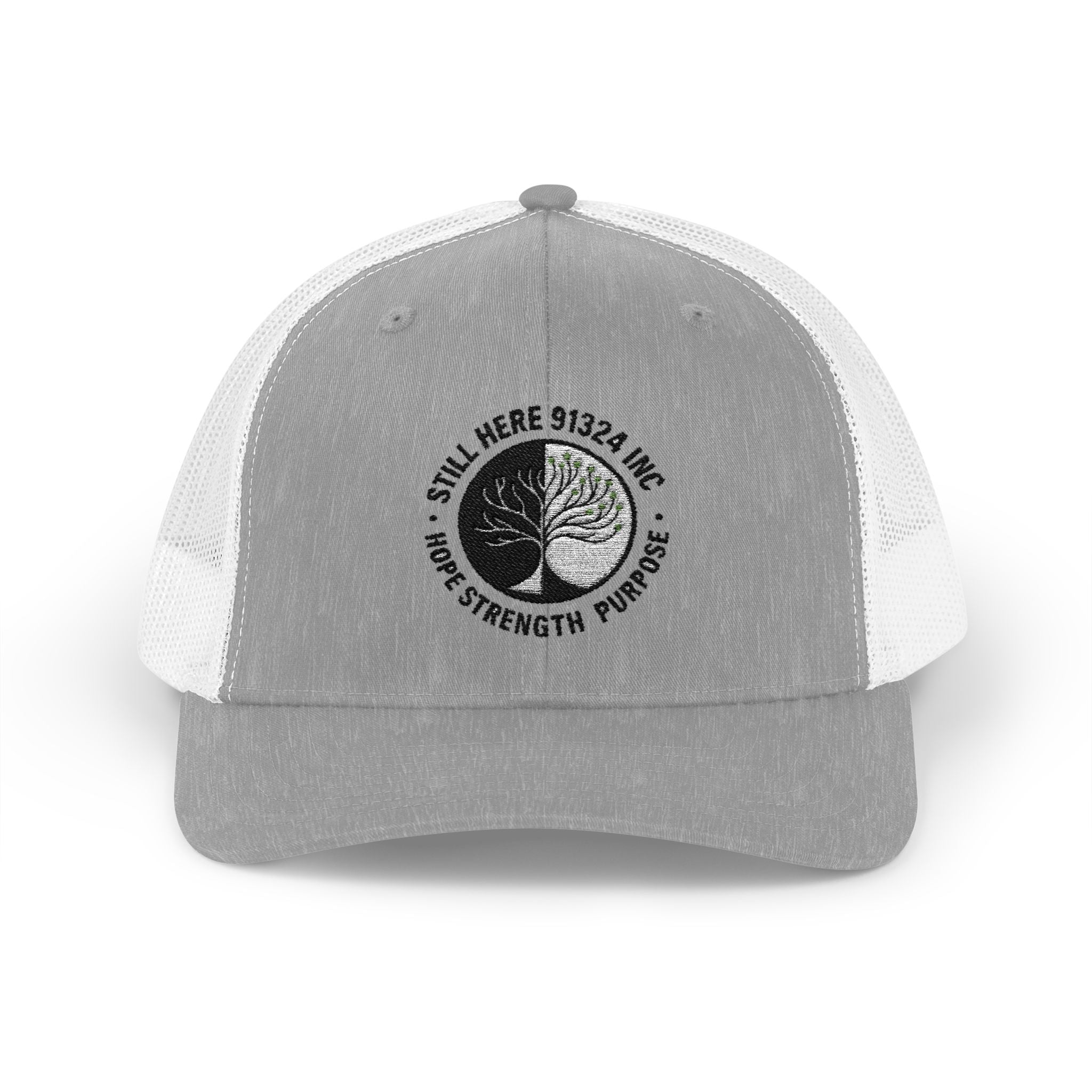 Inspirational Snapback Trucker Cap - Still Here, Strength, Purpose, Adjustable Cap, Gift for Outdoor Lovers