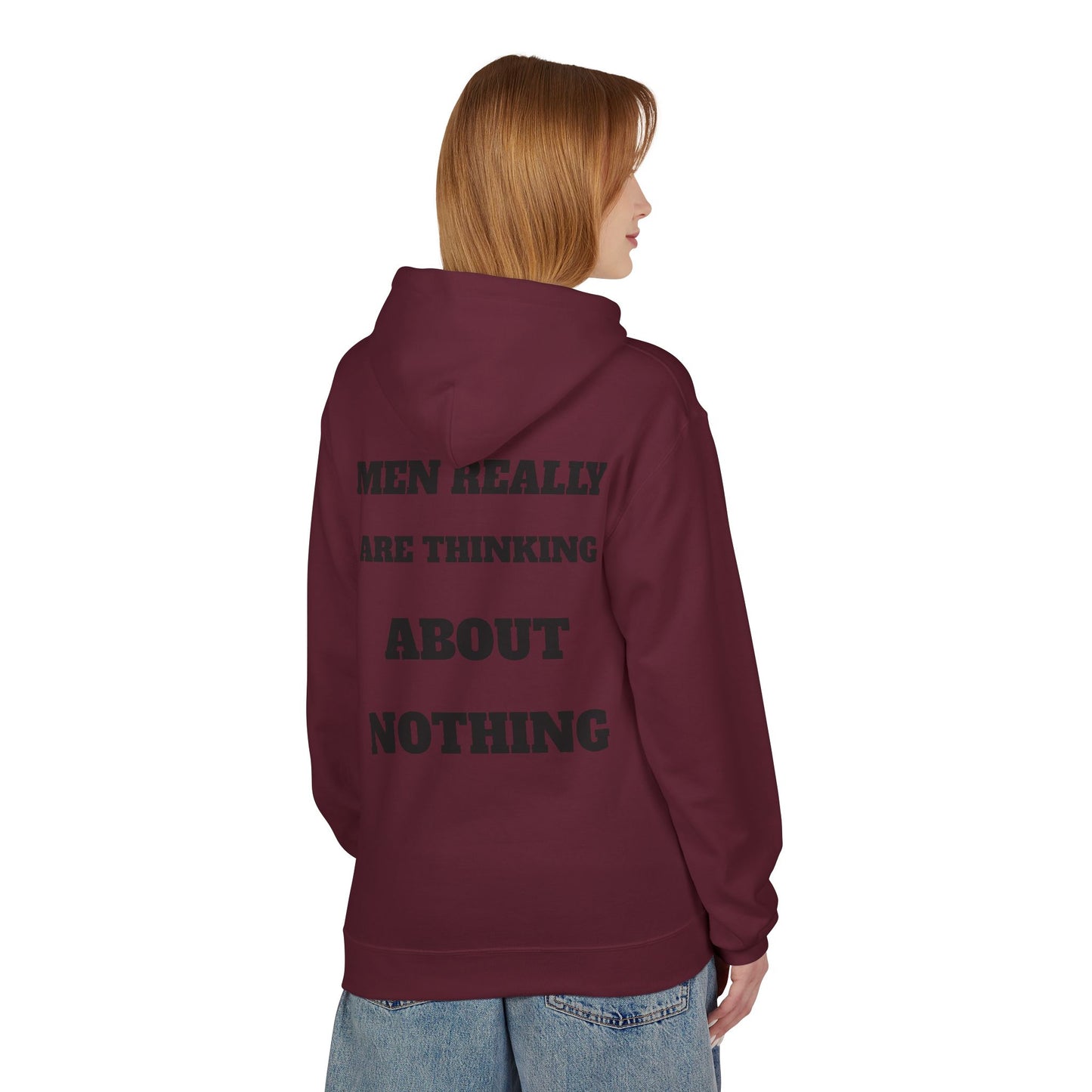 Men's Thoughtful Fleece Hoodie, Unisex Casual Wear, Gift for Him, Funny Hoodie, Comfortable Everyday Styling
