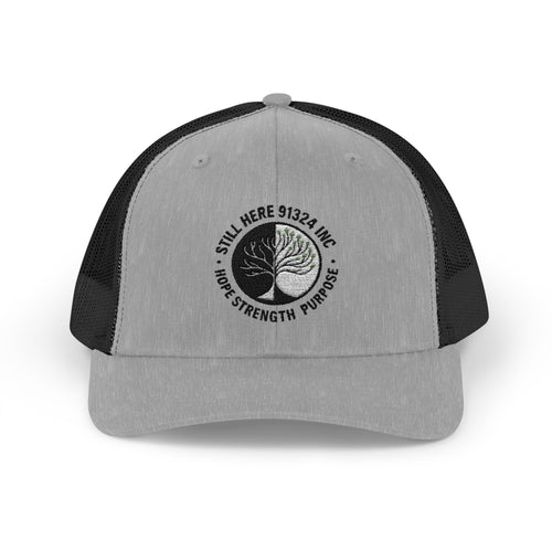 Inspirational Snapback Trucker Cap - Still Here, Strength, Purpose, Adjustable Cap, Gift for Outdoor Lovers