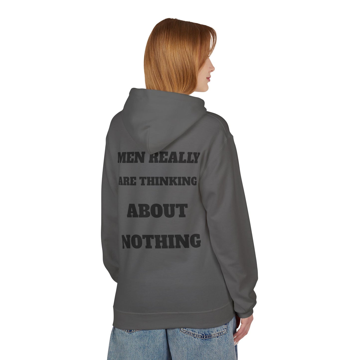 Men's Thoughtful Fleece Hoodie, Unisex Casual Wear, Gift for Him, Funny Hoodie, Comfortable Everyday Styling