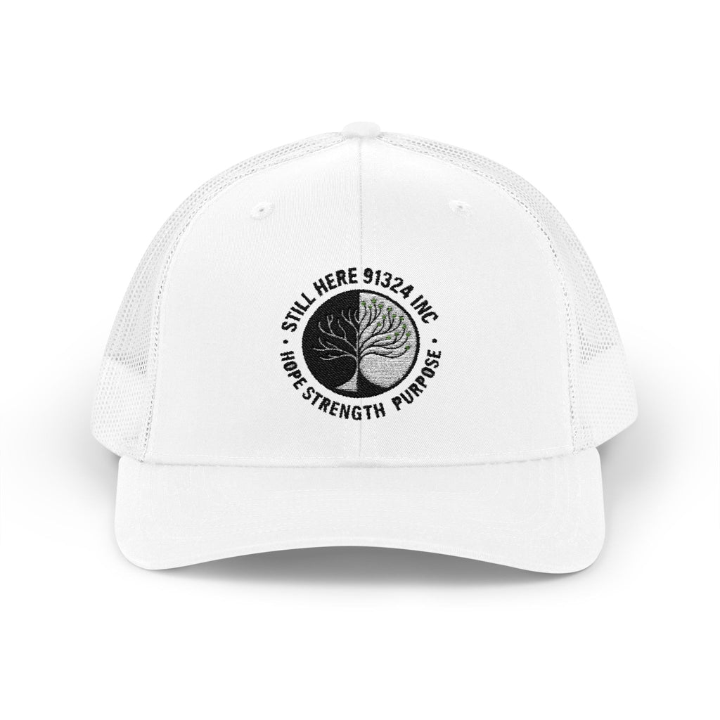 Inspirational Snapback Trucker Cap - Still Here, Strength, Purpose, Adjustable Cap, Gift for Outdoor Lovers