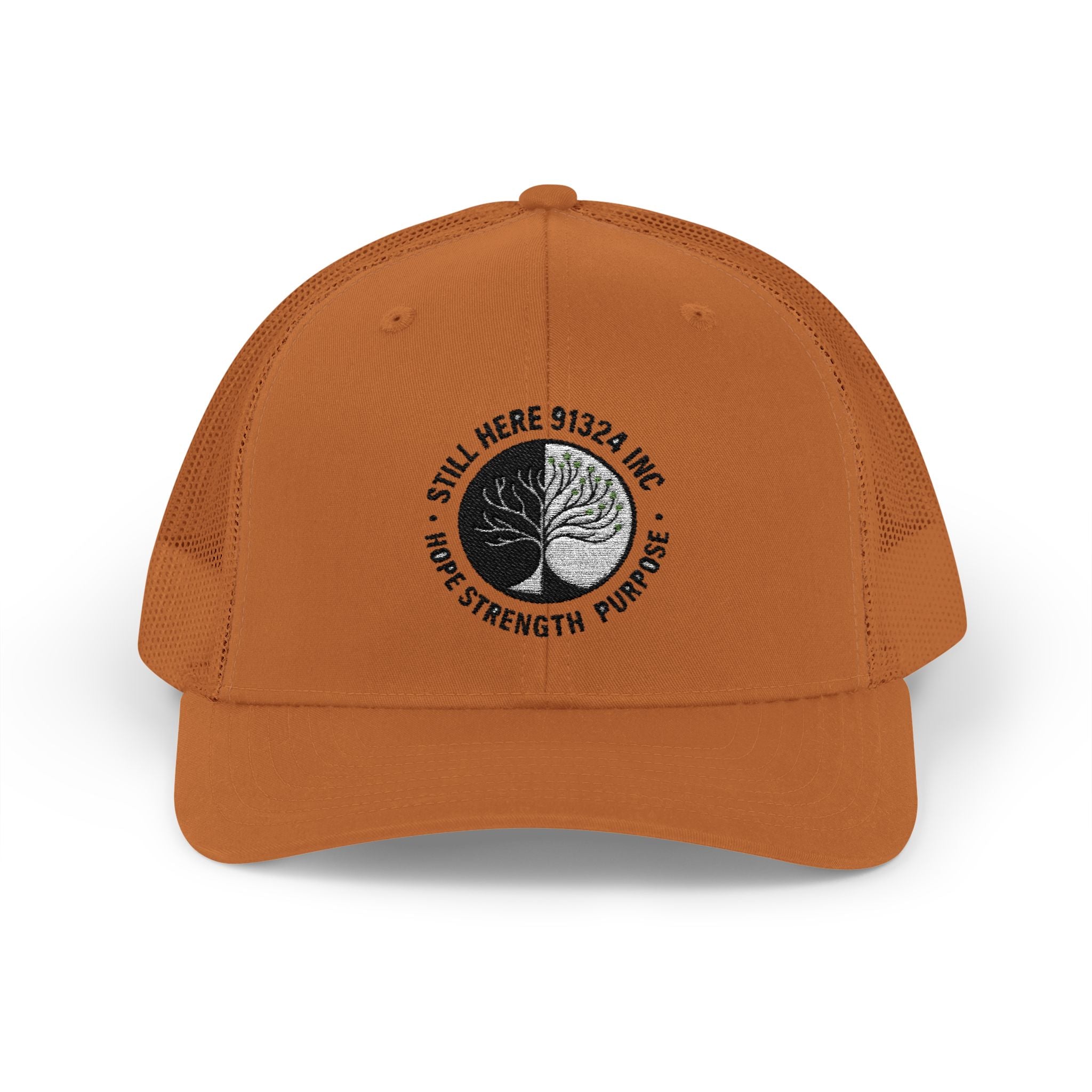 Inspirational Snapback Trucker Cap - Still Here, Strength, Purpose, Adjustable Cap, Gift for Outdoor Lovers