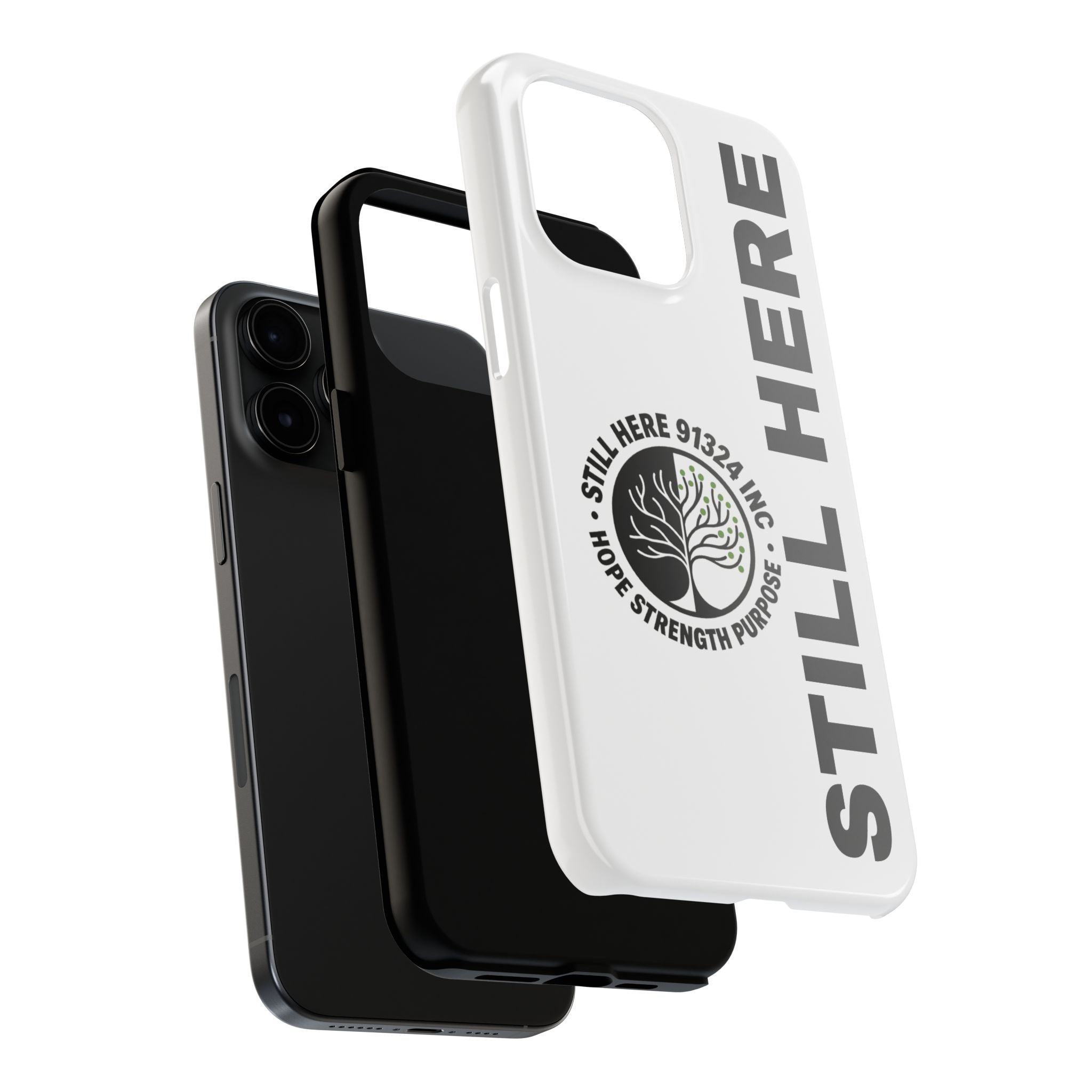 Stylish Tough Phone Cases - 'Still Here' Design, Durable Protection, Gifts for Teens, Motivational Accessories, Phone Cover, Trendy Style