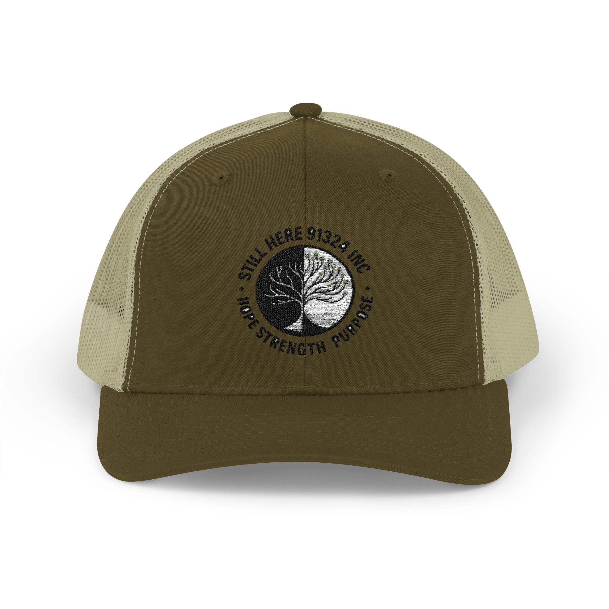 Inspirational Snapback Trucker Cap - Still Here, Strength, Purpose, Adjustable Cap, Gift for Outdoor Lovers