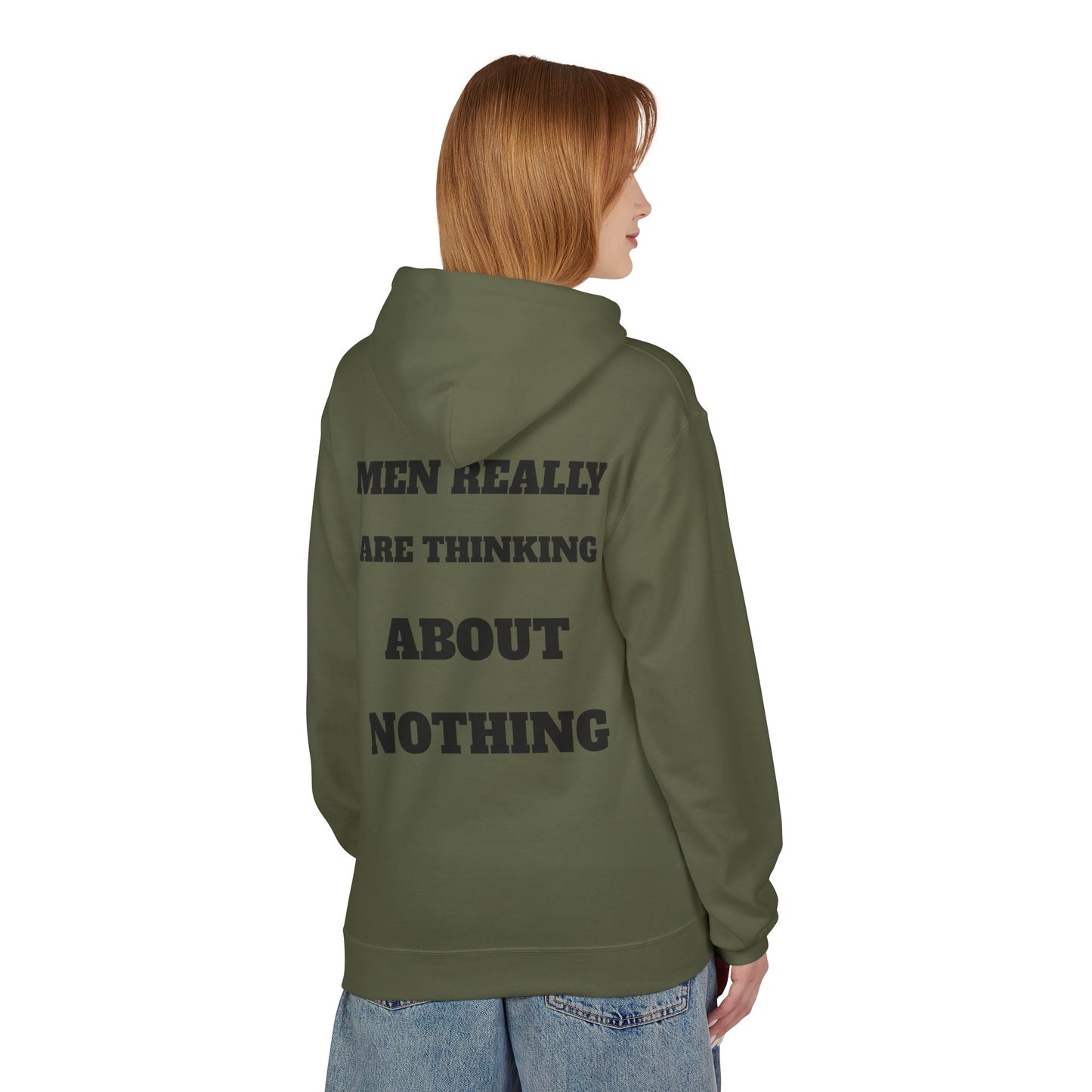 Men's Thoughtful Fleece Hoodie, Unisex Casual Wear, Gift for Him, Funny Hoodie, Comfortable Everyday Styling